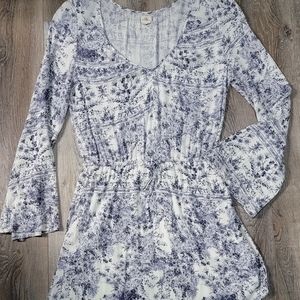 O’Neill blue and white china pattern mini dress